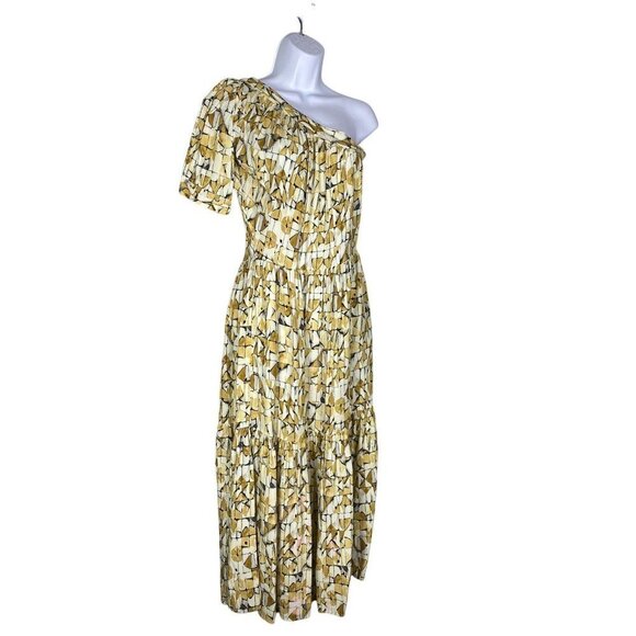 Sita Murt Women's Yellow One Shoulder Dress Size 36 EU/ Size Small USA - Picture 3 of 11